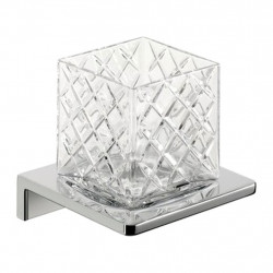 Emco Asio - nástěnný držák s pohárem, chrom + krystalové sklo broušené, 132020402 - produkt z výstavky